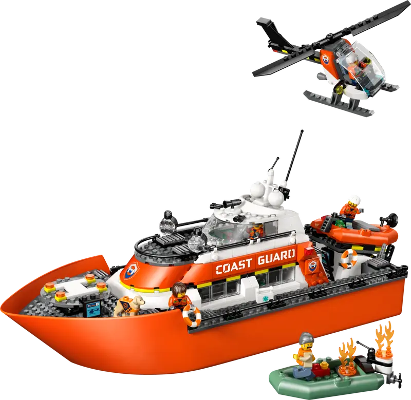 Coast Guard Rescue Boat Helicopter (60504)