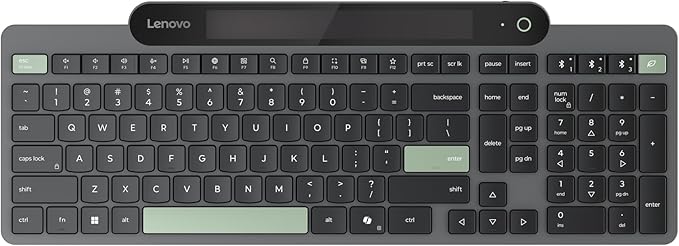 Lenovo 800 Self-Charging Battery-Free Wireless Bluetooth Keyboard - Grey