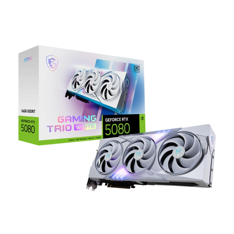 MSI RTX 5080 GAMING TRIO OC WHITE 16G (RTX-5080-16G-GAMING-TRIO-OC-WHITE)