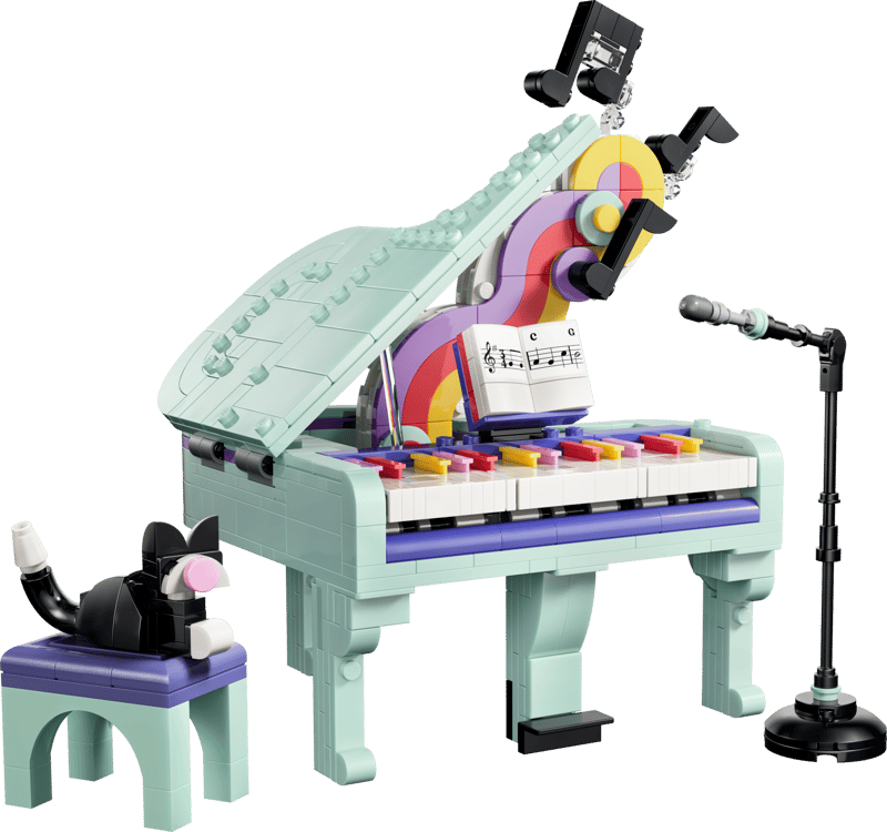 Music Decor Piano with Cat (31392)