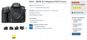 Best Buy Nikon D800E